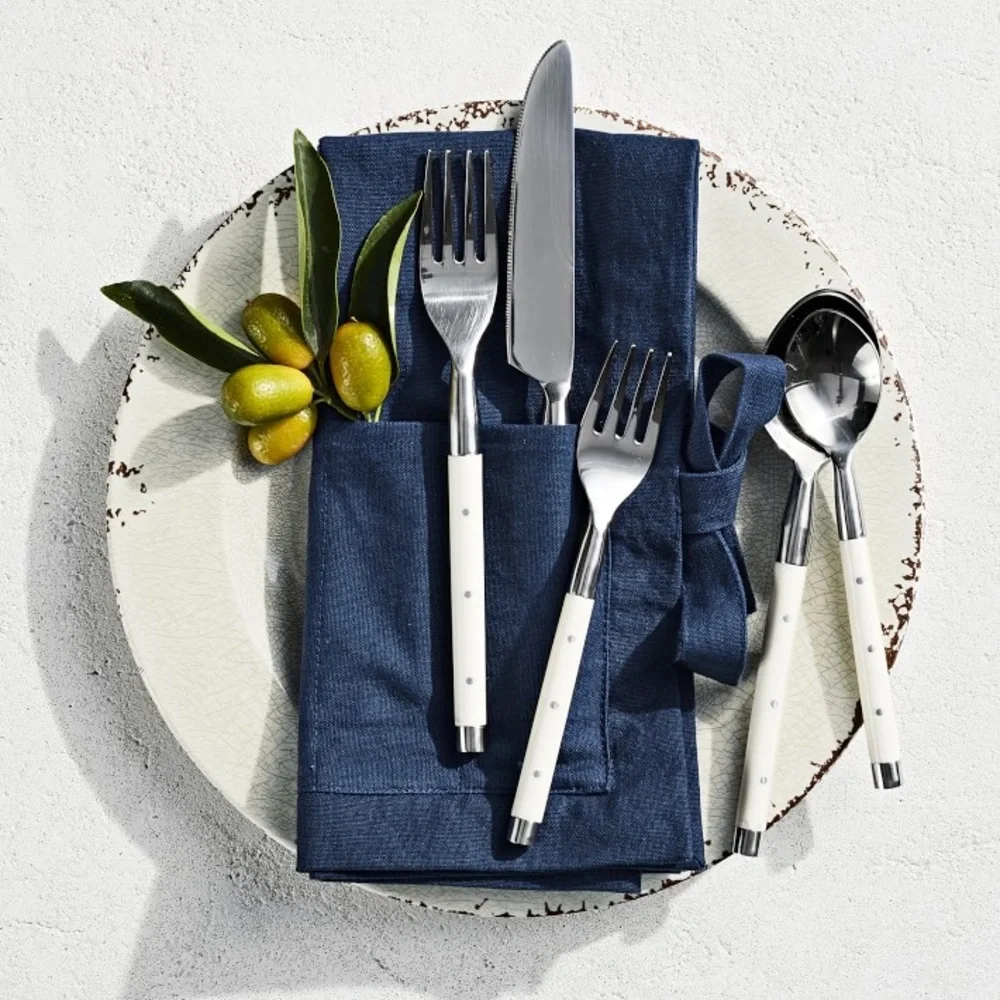 Williams Sonoma Rustic Outdoor Melamine Dinner Plates Set of 4 Ivory Crackle 11”